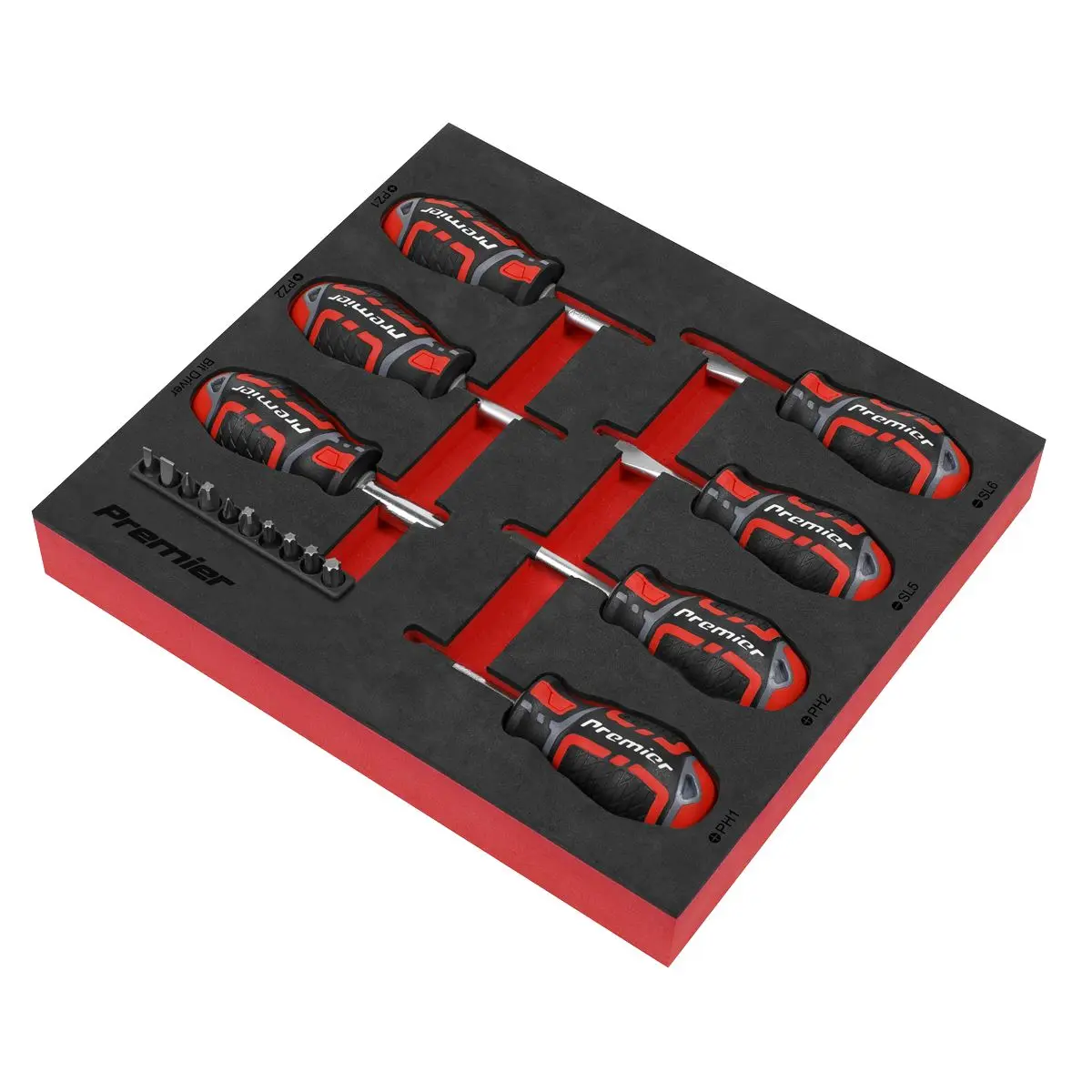 Sealey Premier Stubby Screwdriver Set 17pc GripMAX® - Image 7