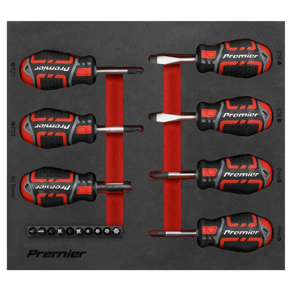 Sealey Premier Stubby Screwdriver Set 17pc GripMAX® - Image 8