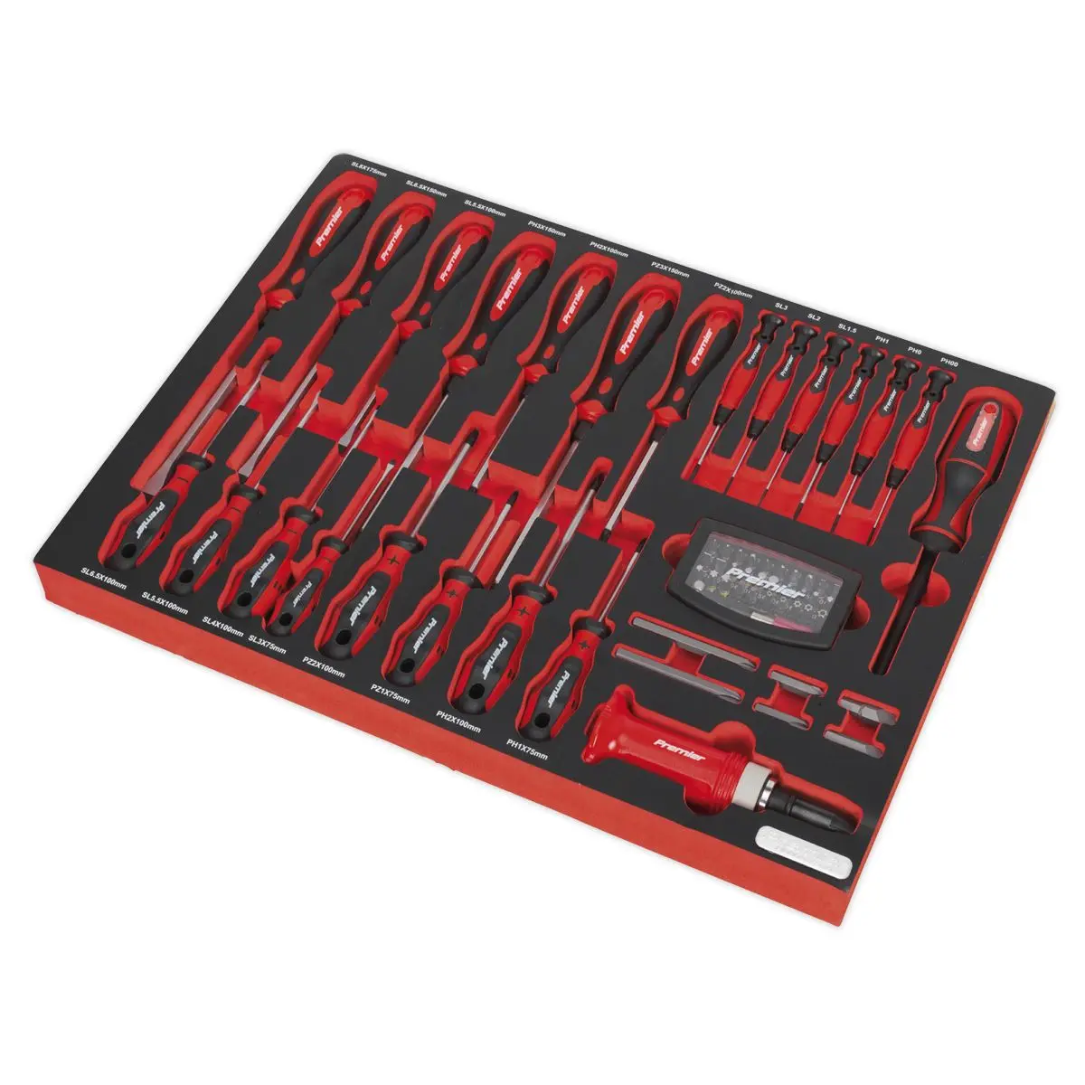 Sealey Premier Platinum Tool Tray with Screwdriver Set 72pc - Image 2
