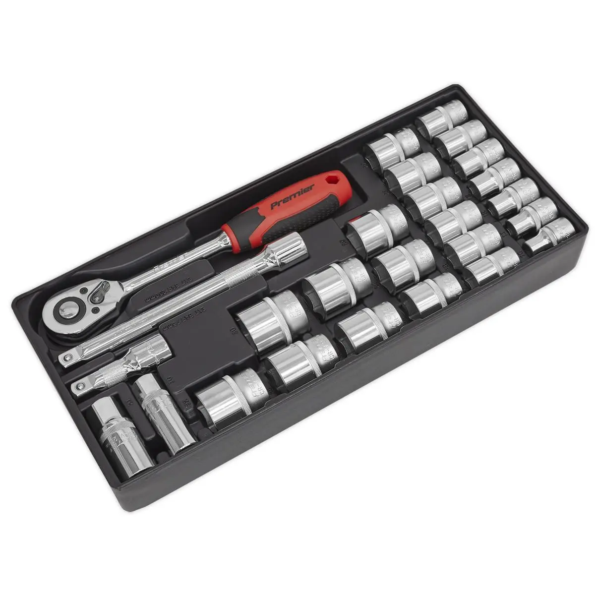 Sealey Premier Tool Tray with Socket Set 26pc 1/2"Sq Drive - Image 2