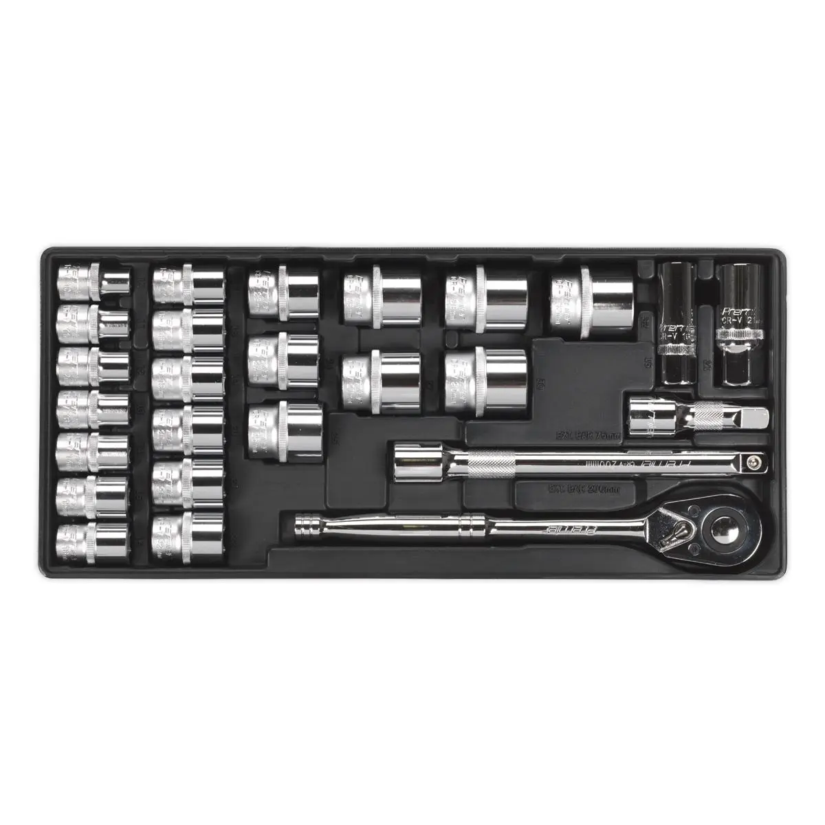 Sealey Premier Tool Tray with Socket Set 26pc 1/2"Sq Drive - Image 2