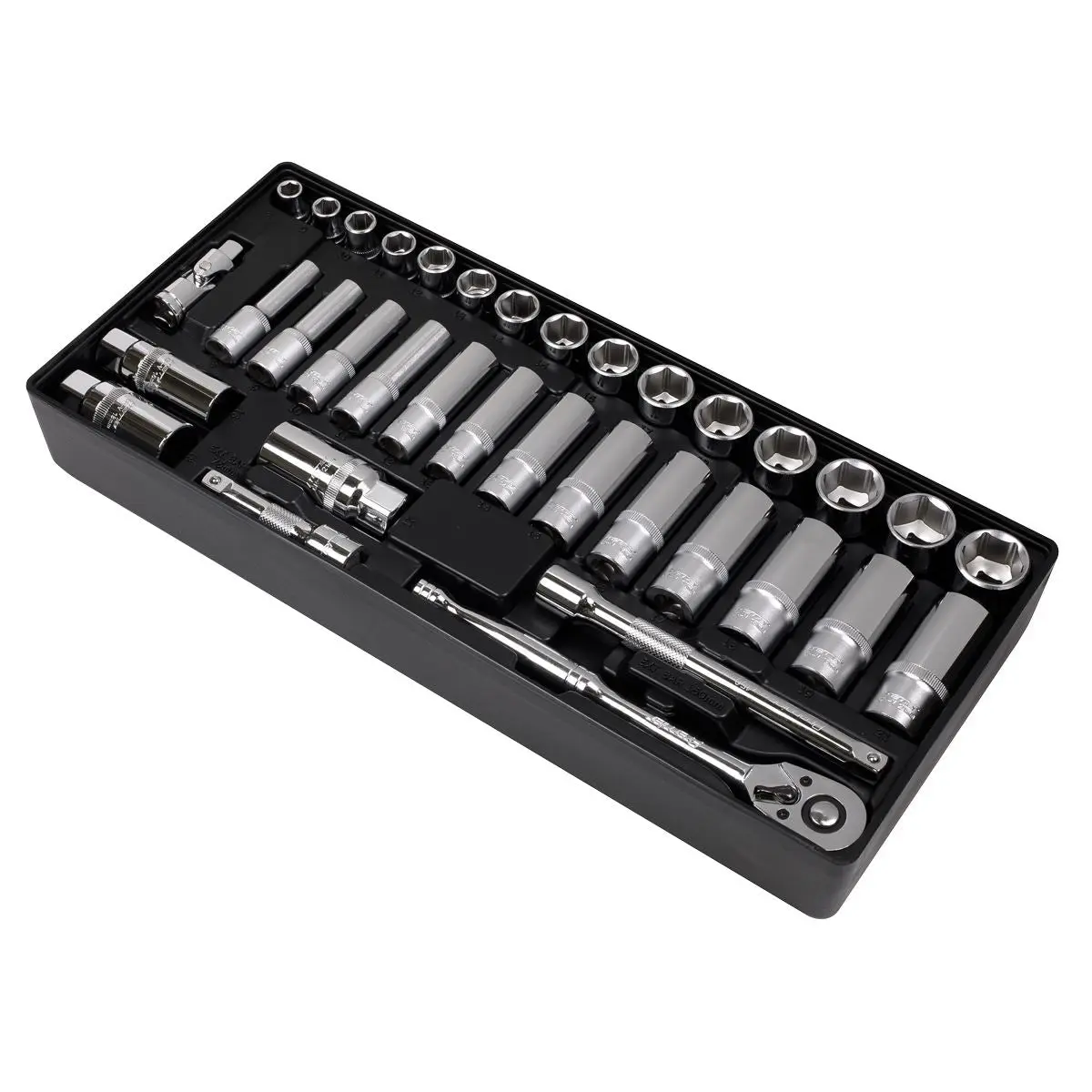 Sealey Premier Tool Tray with Socket Set 35pc 3/8"Sq Drive - Image 2