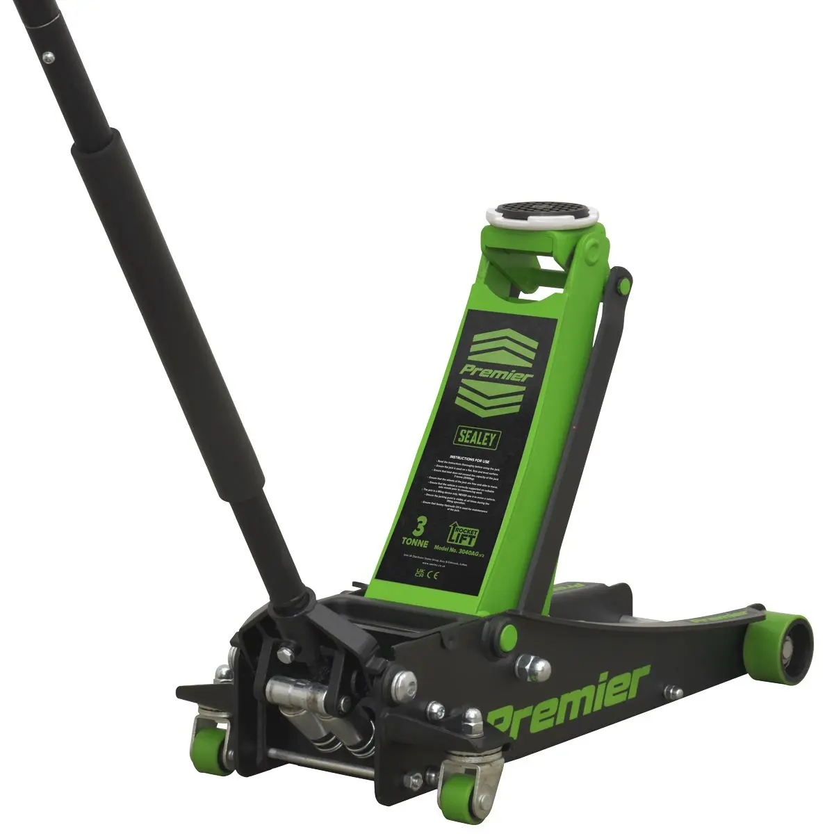 Sealey Premier Premier Trolley Jack 3 Tonne & Axle Stands (Pair) 3 Tonne per Stand Combo - Image 7