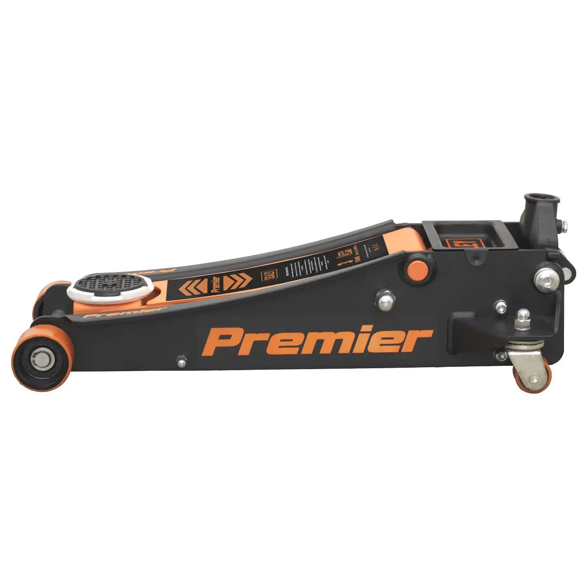 Sealey Premier Low Profile Trolley Jack with Rocket Lift 3 Tonne - Orange - Image 2
