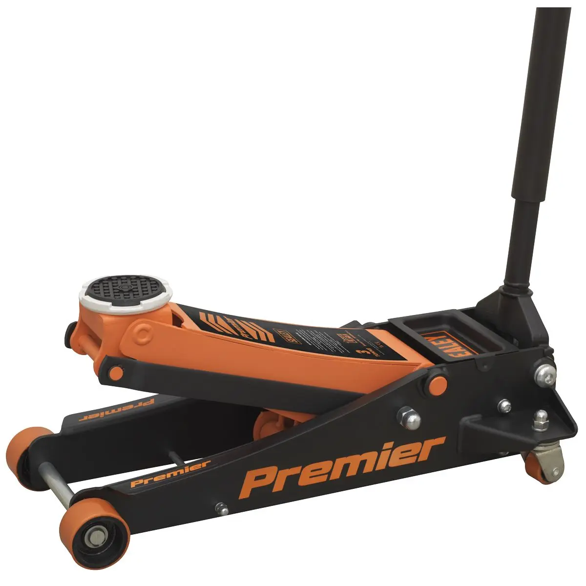 Sealey Premier Low Profile Trolley Jack with Rocket Lift 3 Tonne - Orange - Image 3