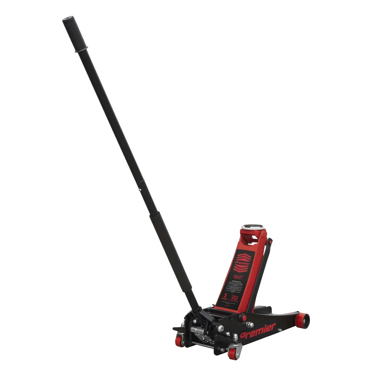 Sealey Premier Premier Low Profile Trolley Jack with Rocket Lift 3 Tonne - Red - Image 5