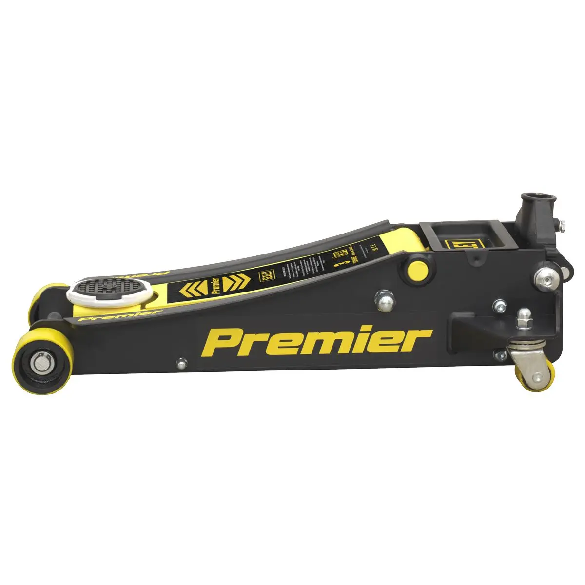 Sealey Premier Premier Low Profile Trolley Jack with Rocket Lift 3 Tonne - Yellow - Image 5
