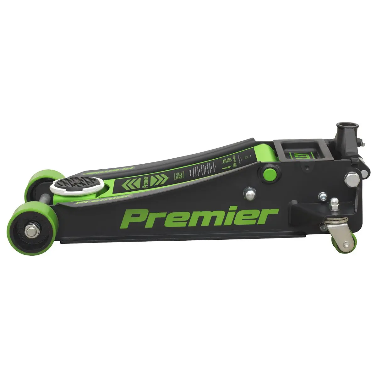 Sealey Premier Premier Low Profile Trolley Jack with Rocket Lift 4 Tonne - Green - Image 2