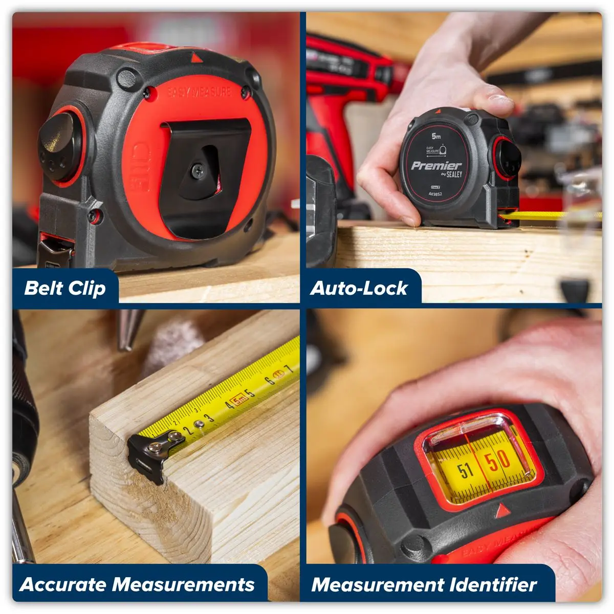 Sealey Premier Window Tape Measure 5m x 19mm - Image 4