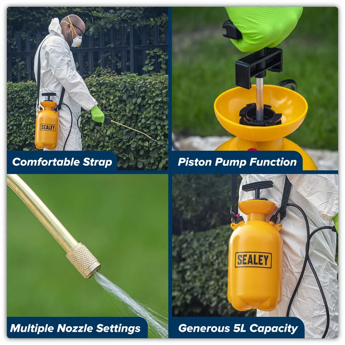 Sealey Pressure Sprayer 5L Gardening Pesticide Herbicide Fluid Bottle Lance - Image 3