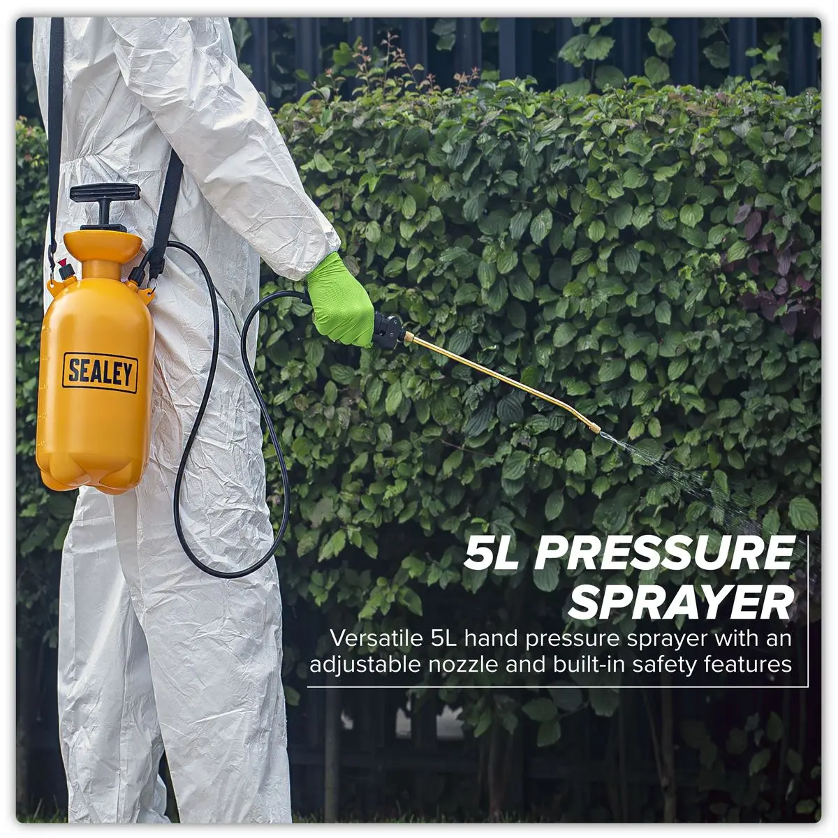 Sealey Pressure Sprayer 5L Gardening Pesticide Herbicide Fluid Bottle Lance - Image 5