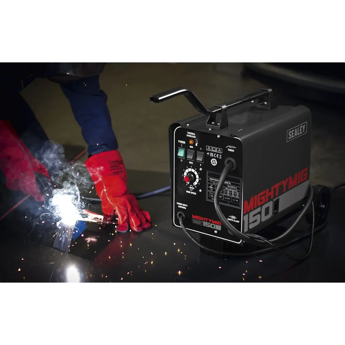 Sealey Professional Gas/Gasless MIG Welder 150A 230V - Image 10