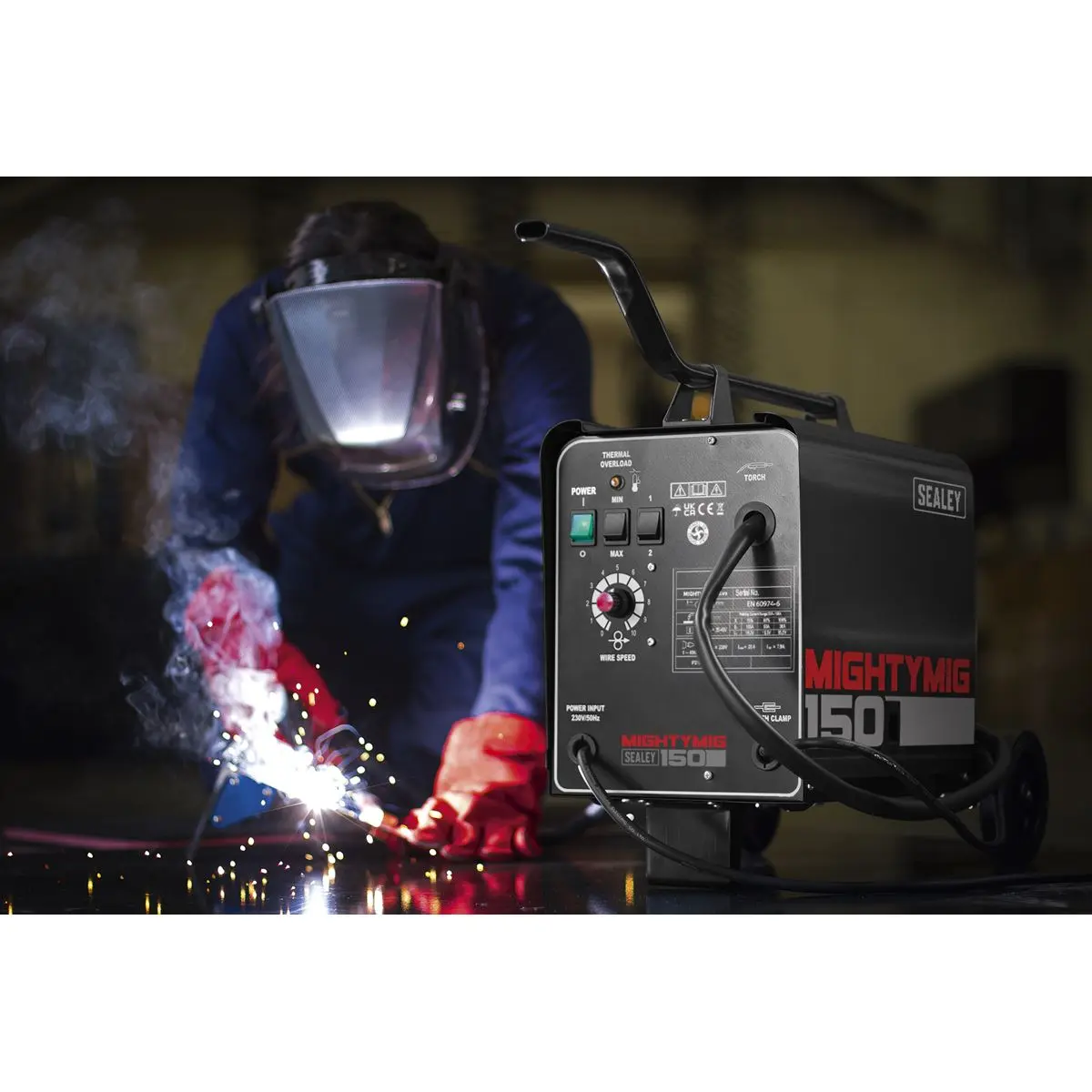 Sealey Professional Gas/Gasless MIG Welder 150A 230V - Image 9