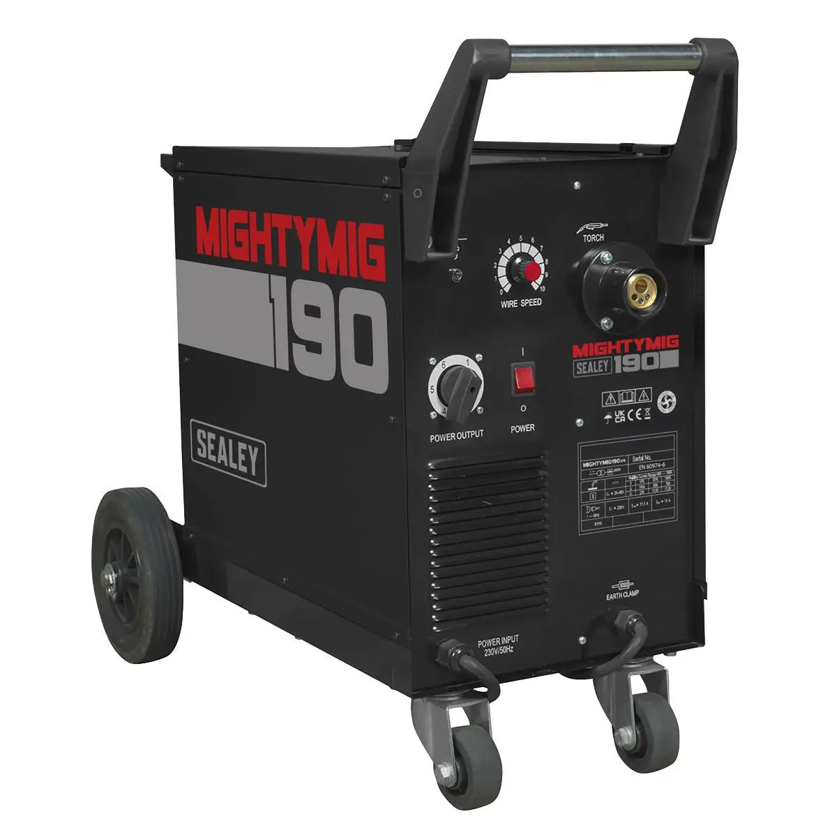 Sealey Professional Gas/Gasless MIG Welder 190A with Euro Torch - Image 4