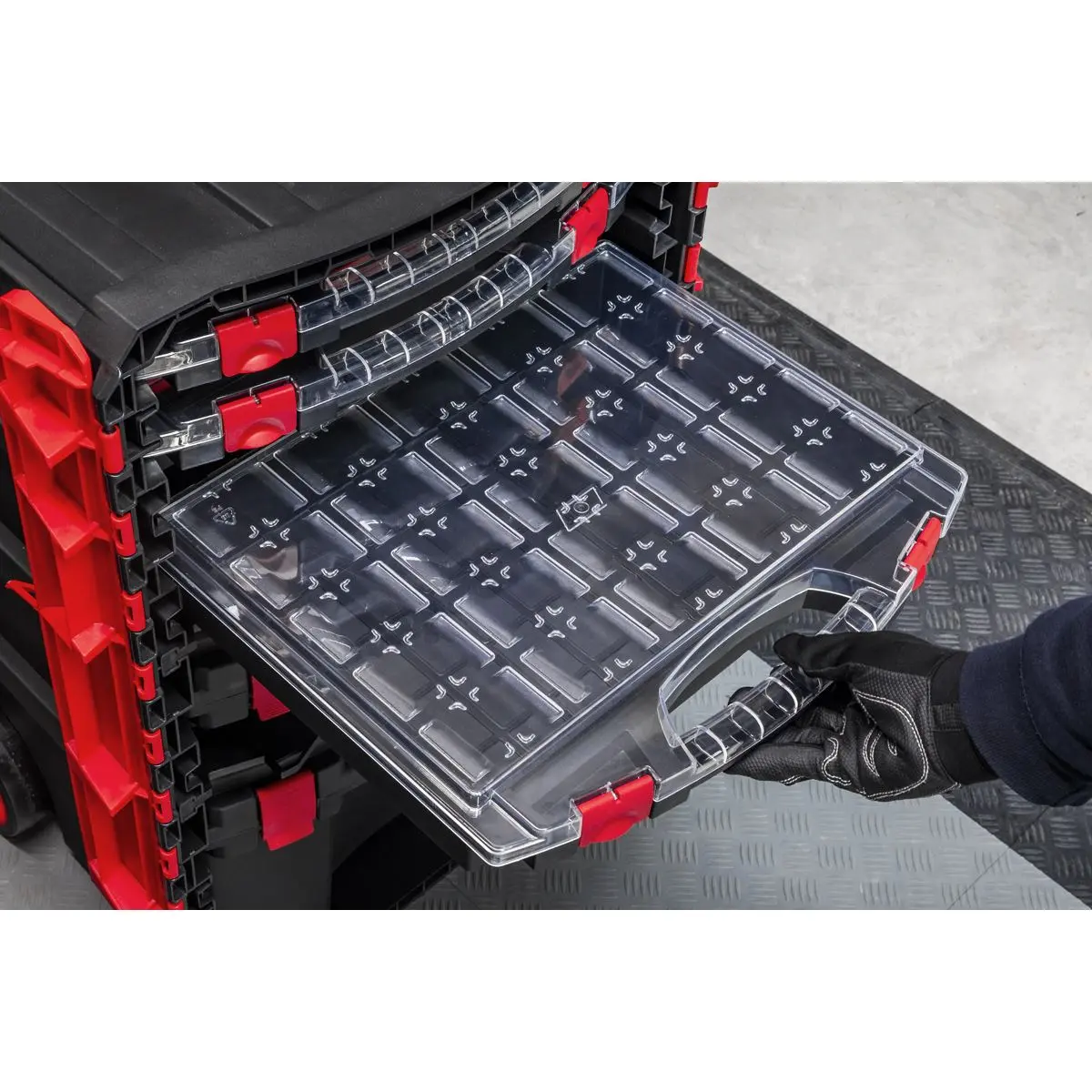 Sealey Professional Mobile Toolbox with 5 Removable Storage Cases - Image 7