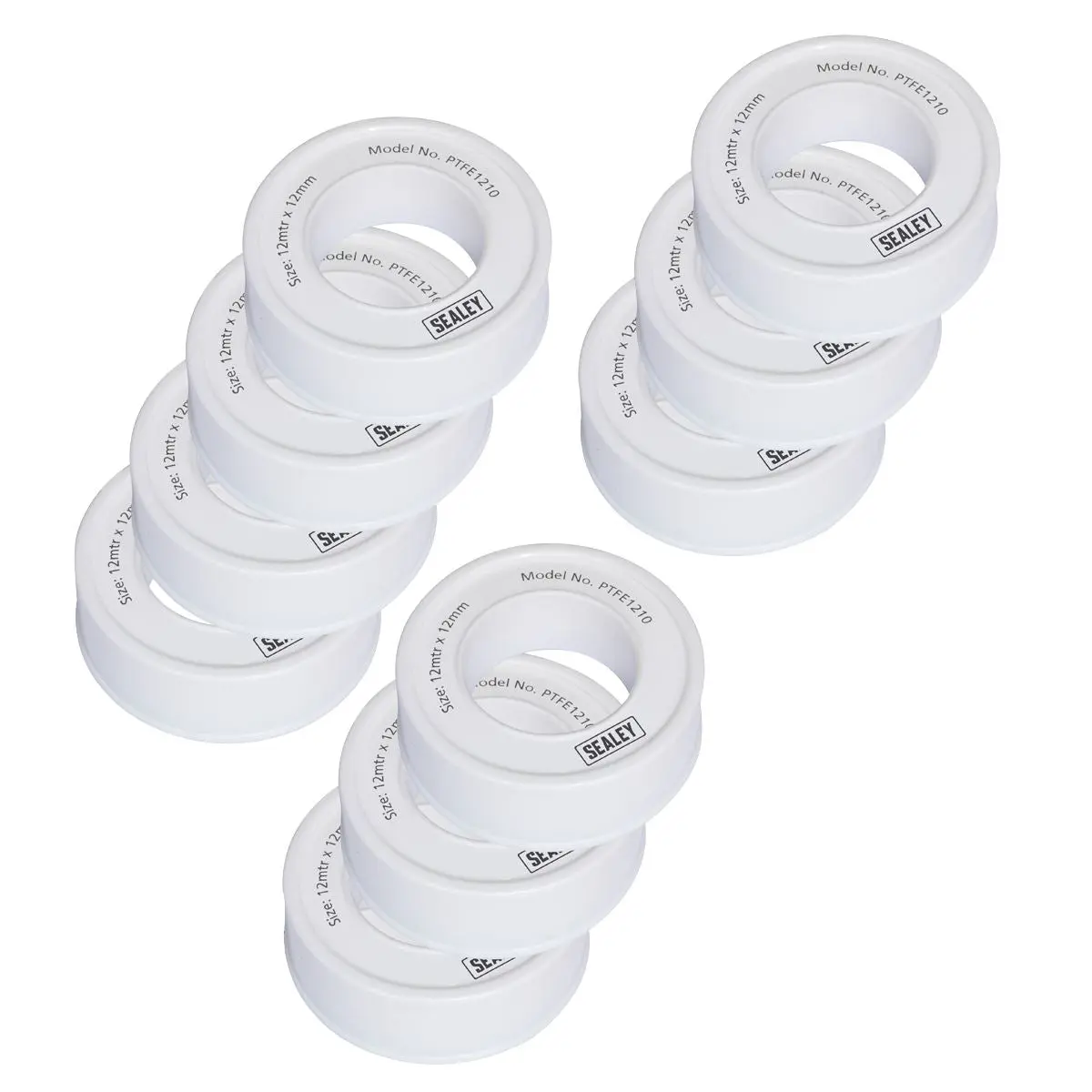 Sealey PTFE Thread Sealing Tape 12mm x 12m Pack of 10