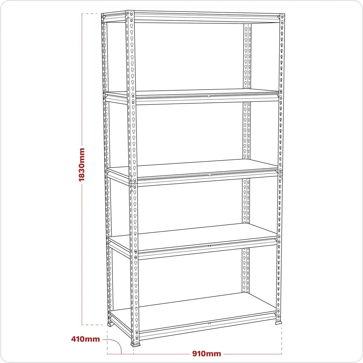 Sealey Racking Unit 5 Level 200kg Capacity Per Level - Image 4