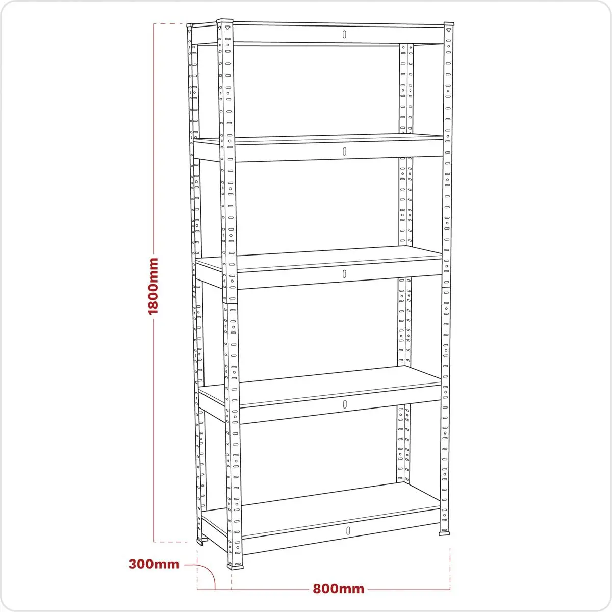 Sealey Racking Unit 5 Shelf 150kg Capacity Per Level - Image 2