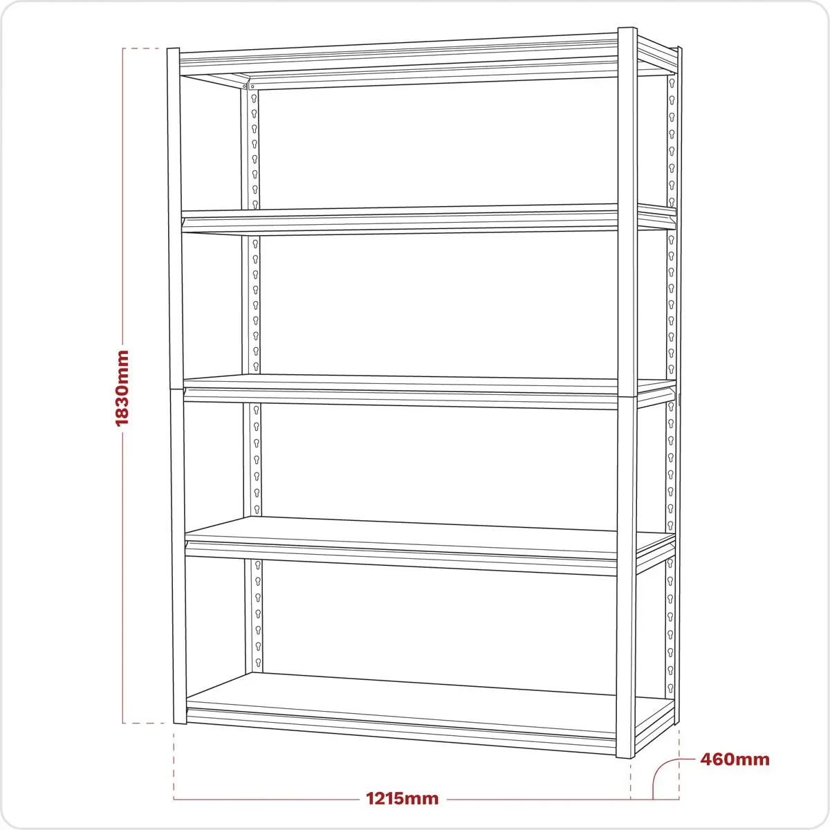 Sealey Racking Unit with 5 Shelves 600kg Capacity Per Level - Image 5
