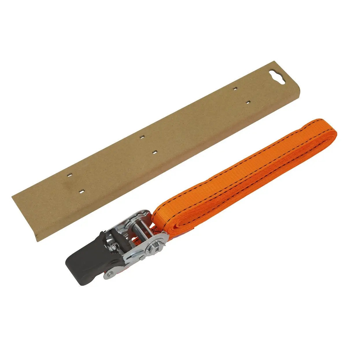 Sealey Ratchet Strap 25mm x 5m Polyester Webbing with Corner Protector 600kg Breaking Strength - Image 4