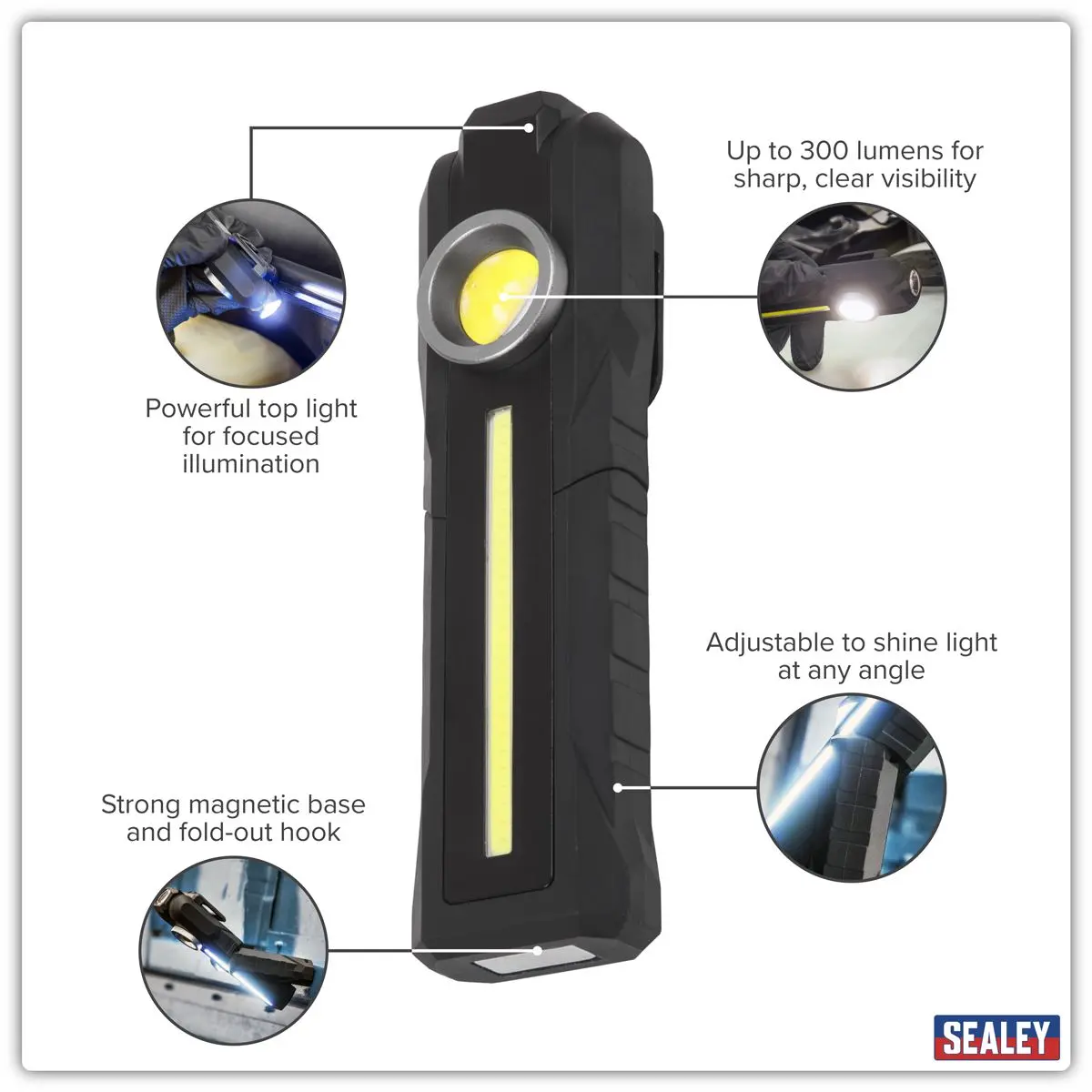 Sealey Rechargeable 3-in-1 Inspection Light 5W COB & 3W SMD LED - Image 11