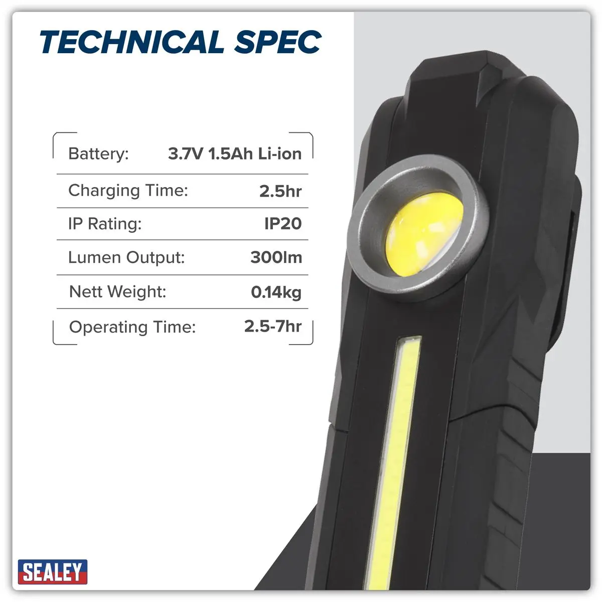 Sealey Rechargeable 3-in-1 Inspection Light 5W COB & 3W SMD LED - Image 13