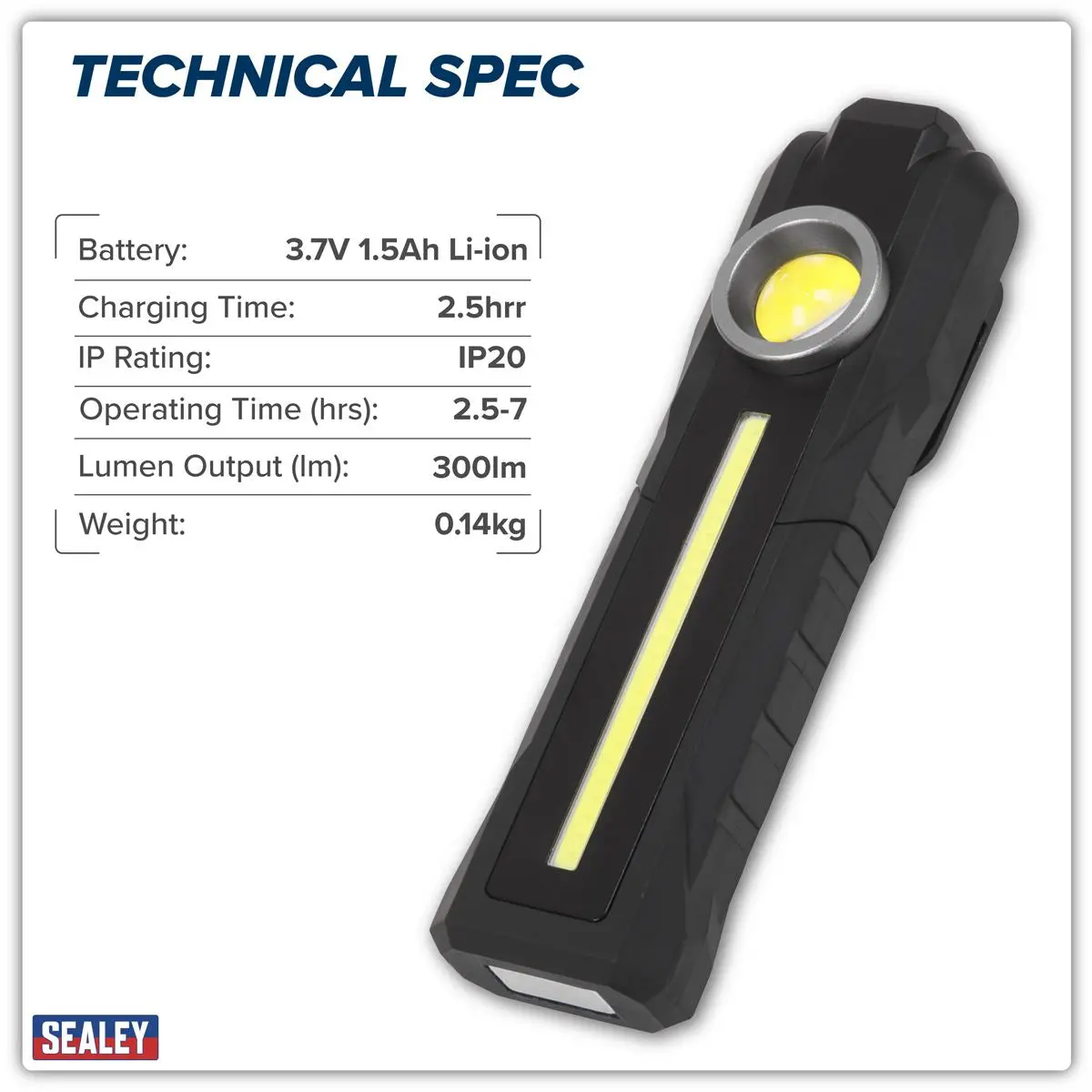 Sealey Rechargeable 3-in-1 Inspection Light 5W COB & 3W SMD LED - Image 16