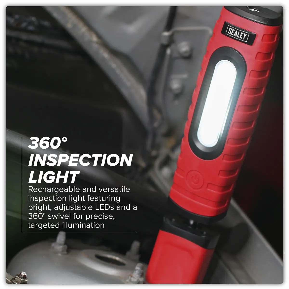 Sealey Rechargeable 360° Inspection Light 10W & 3W SMD LED Red 2 x Lithium-ion - Image 22