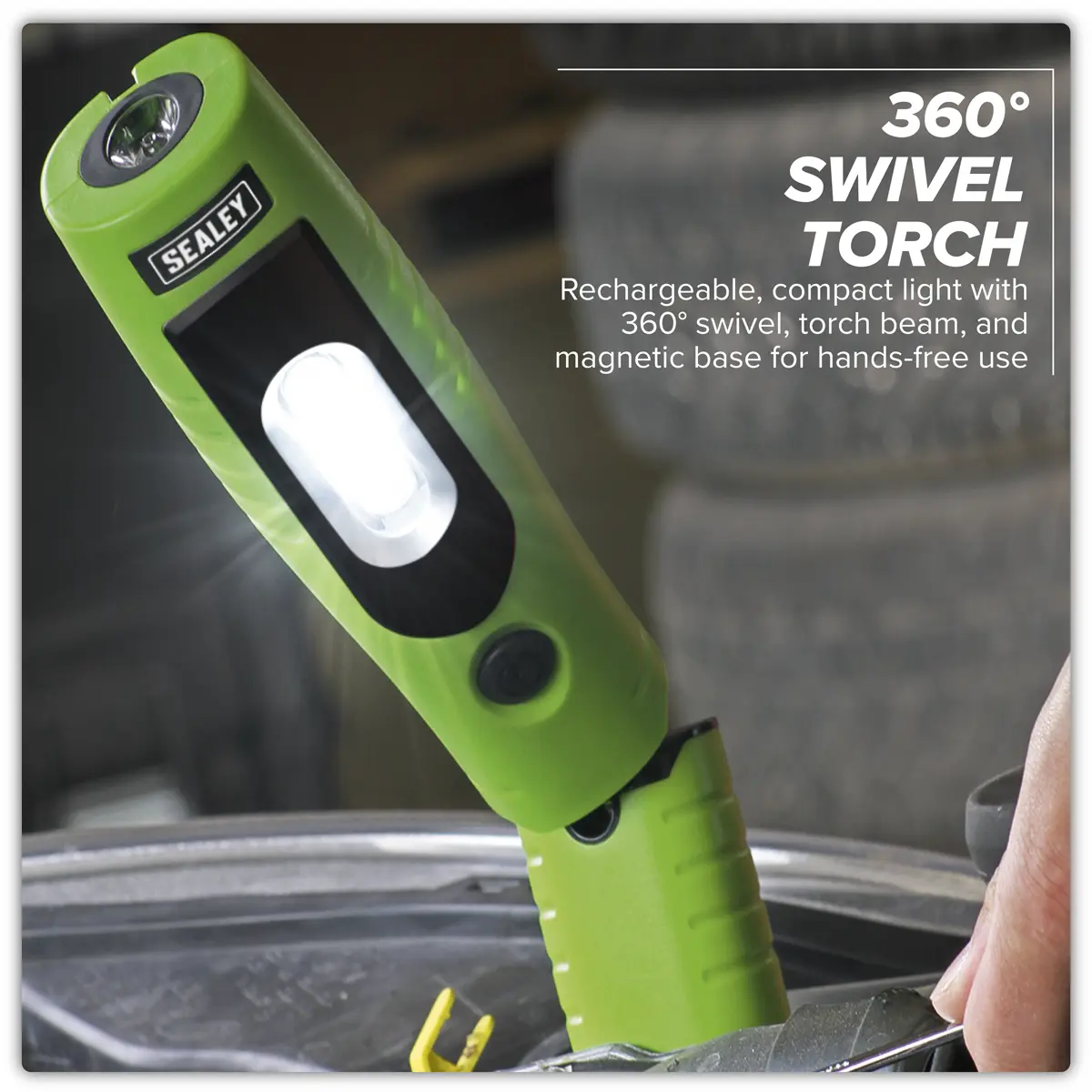 Sealey Rechargeable 360° Inspection Light 4W & 3W SMD LED - Green - Image 18