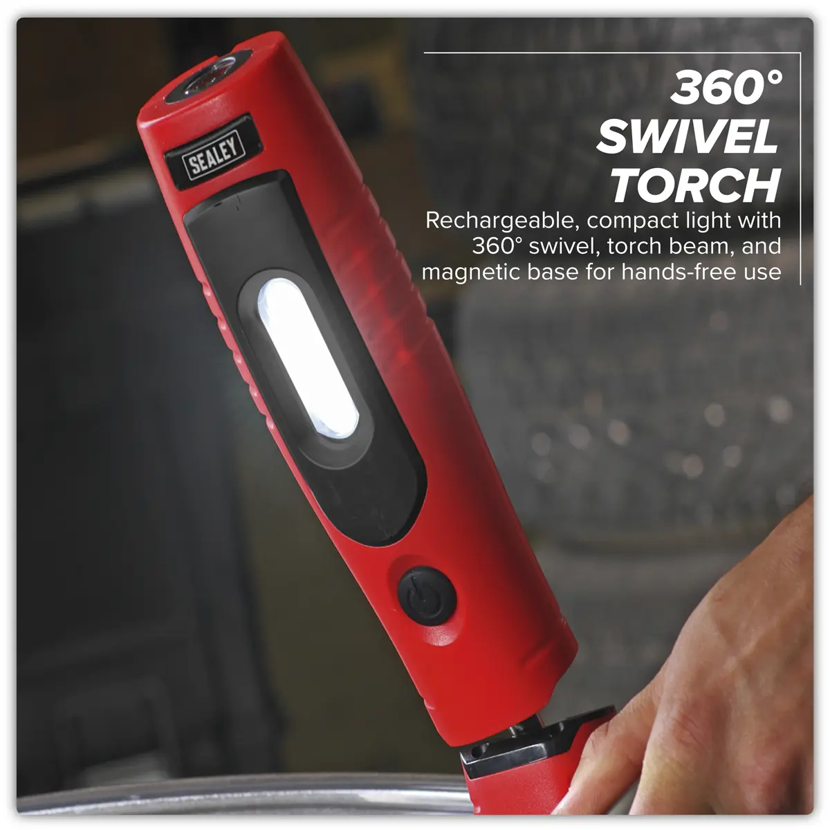 Sealey Rechargeable 360° Inspection Light 4W & 3W SMD LED - Red - Image 21