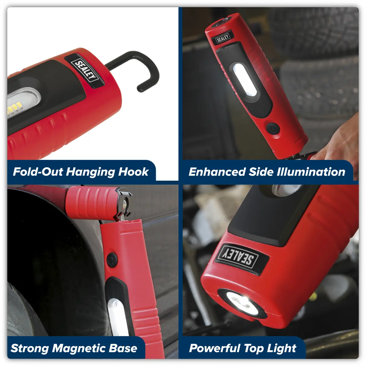 Sealey Rechargeable 360° Inspection Light 4W & 3W SMD LED - Red - Image 22