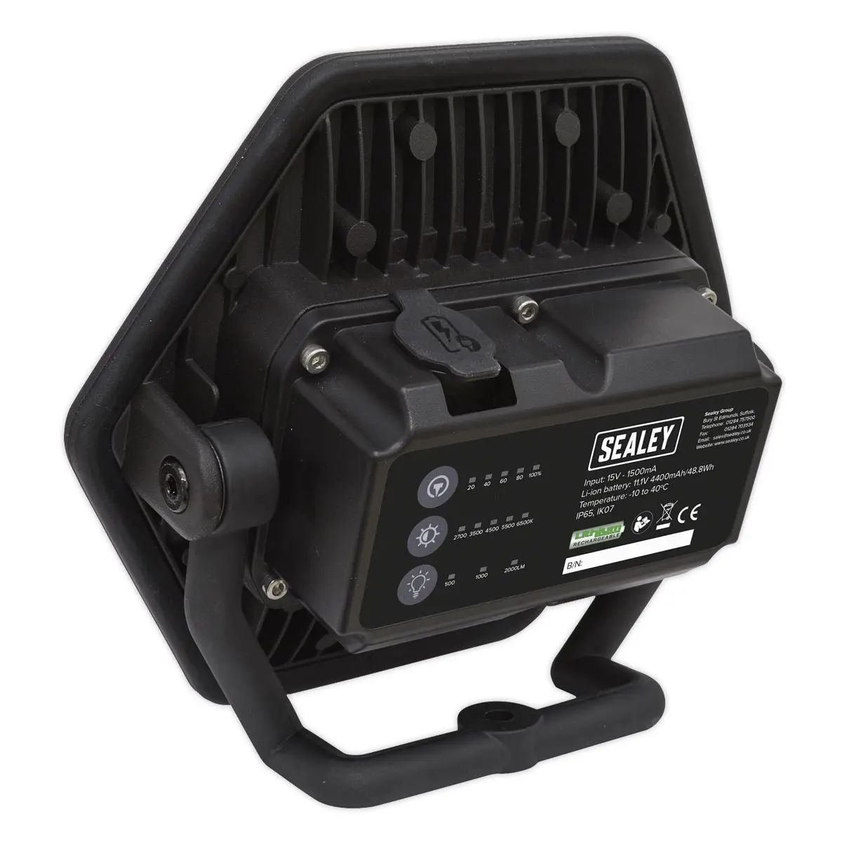 Sealey Rechargeable Floodlight 20W COB LED Lithium-ion - Colour Match CRI 96 - Image 5