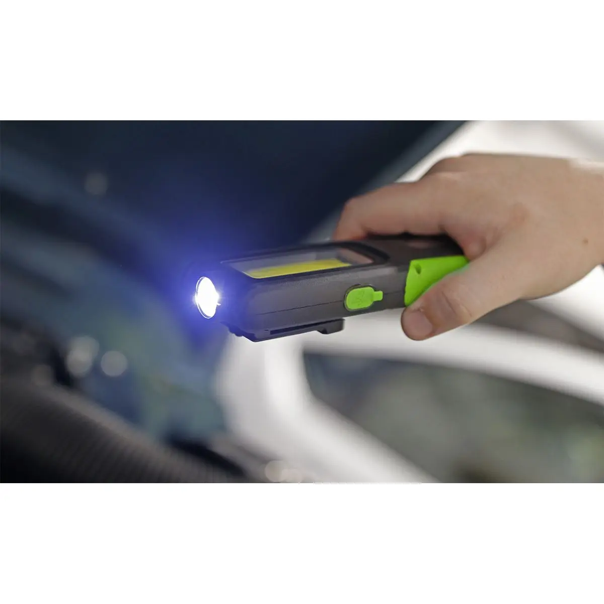 Sealey Rechargeable Inspection Light 5W COB & 3W SMD LED with Power Bank - Green - Image 11