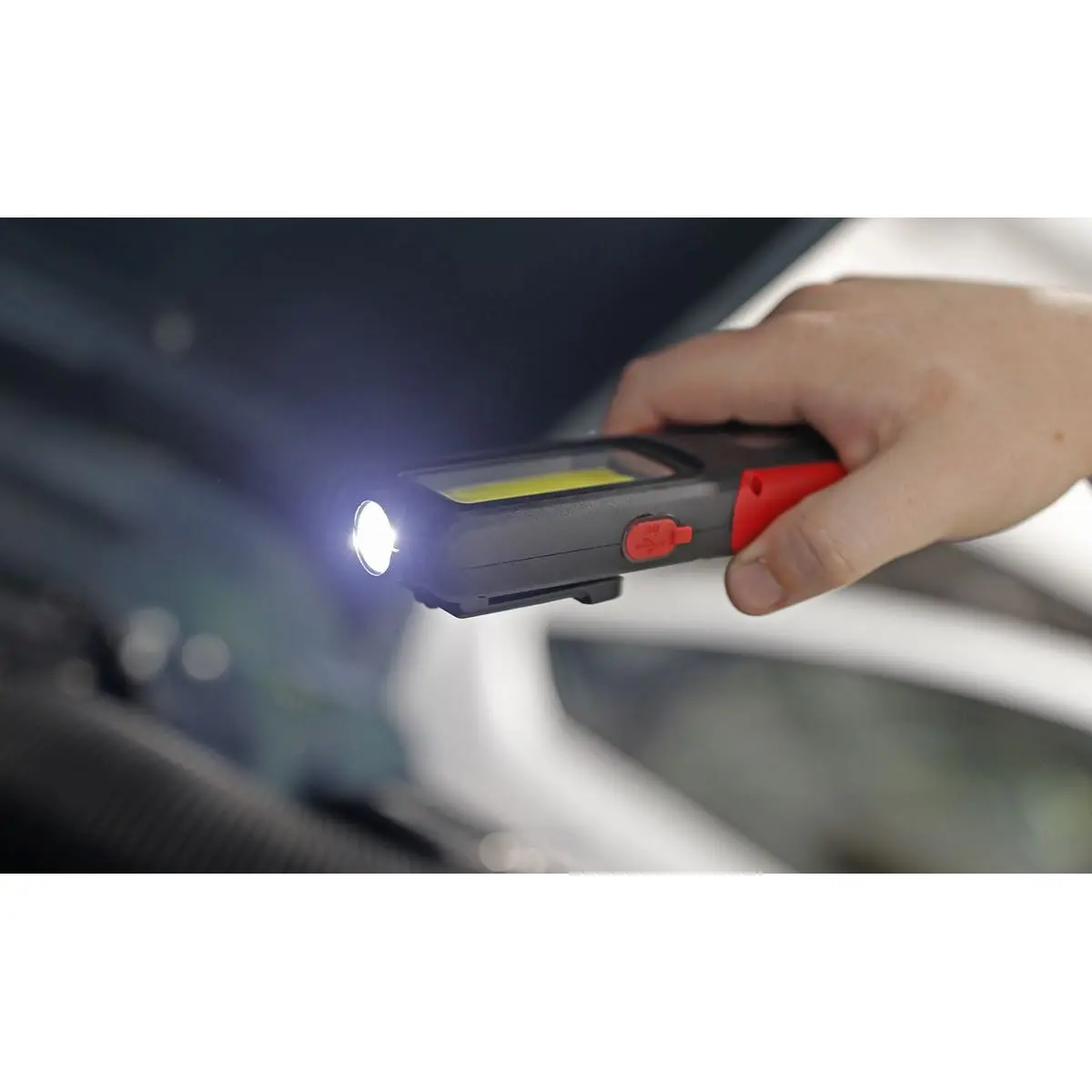 Sealey Rechargeable Inspection Light 5W COB & 3W SMD LED with Power Bank - Red - Image 8