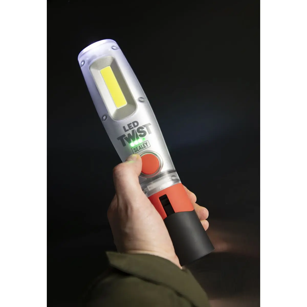 Sealey Rechargeable Inspection Lamp Twist 8W COB and 1W LED Light 1000 Lumens - Image 2