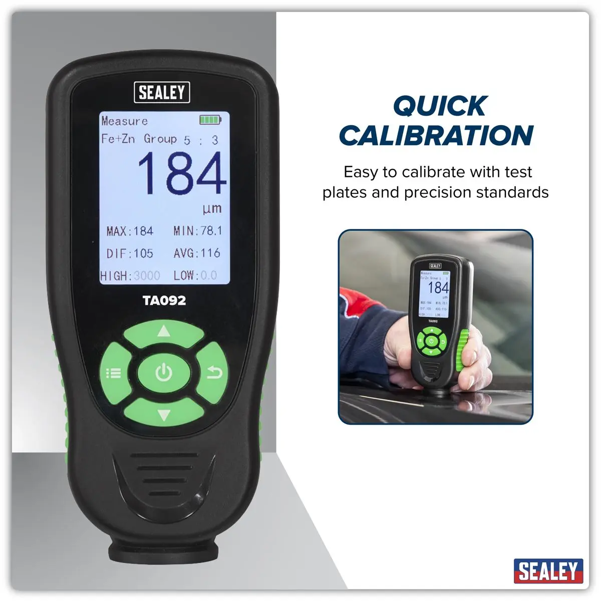 Sealey Rechargeable Paint Thickness Gauge - Image 4