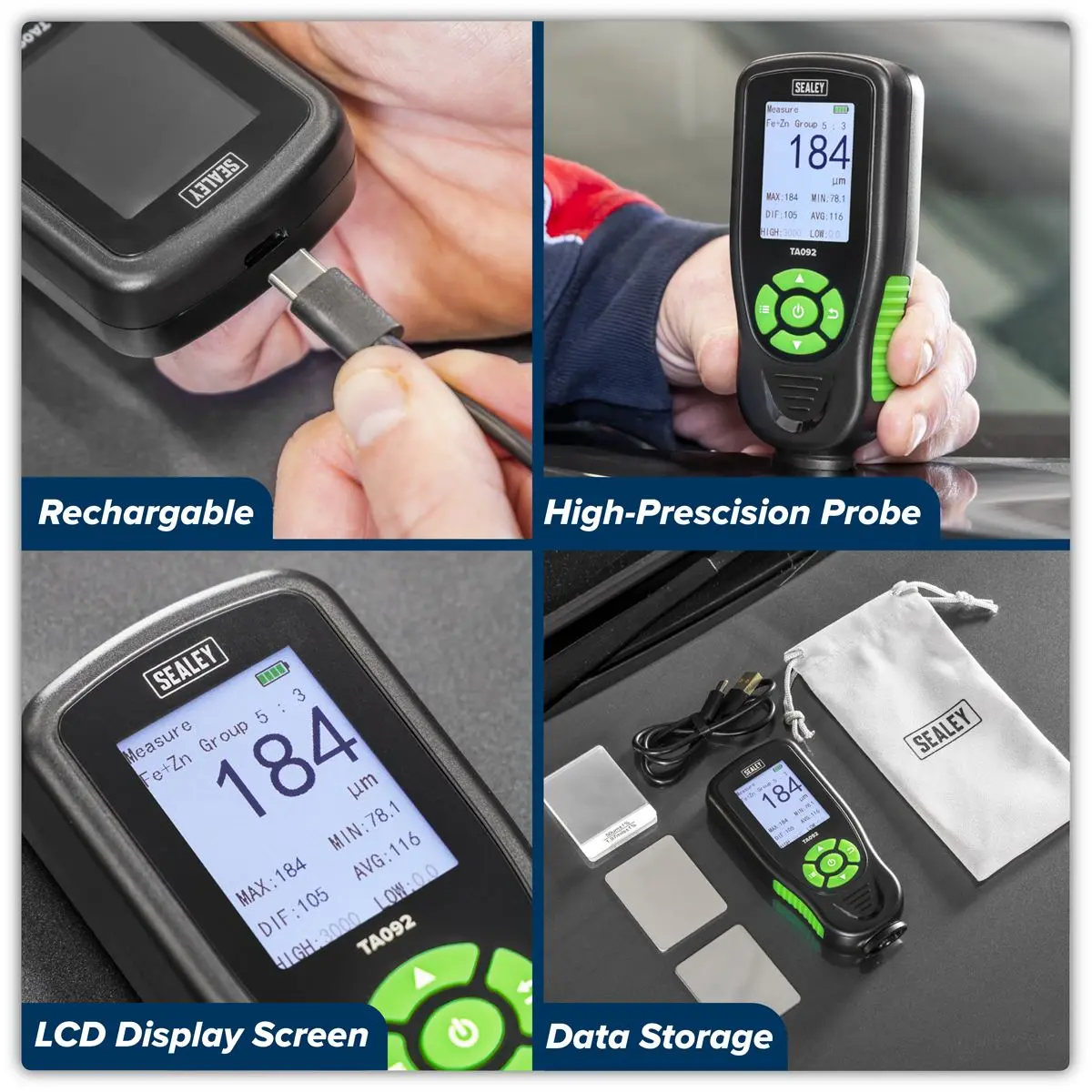 Sealey Rechargeable Paint Thickness Gauge - Image 5