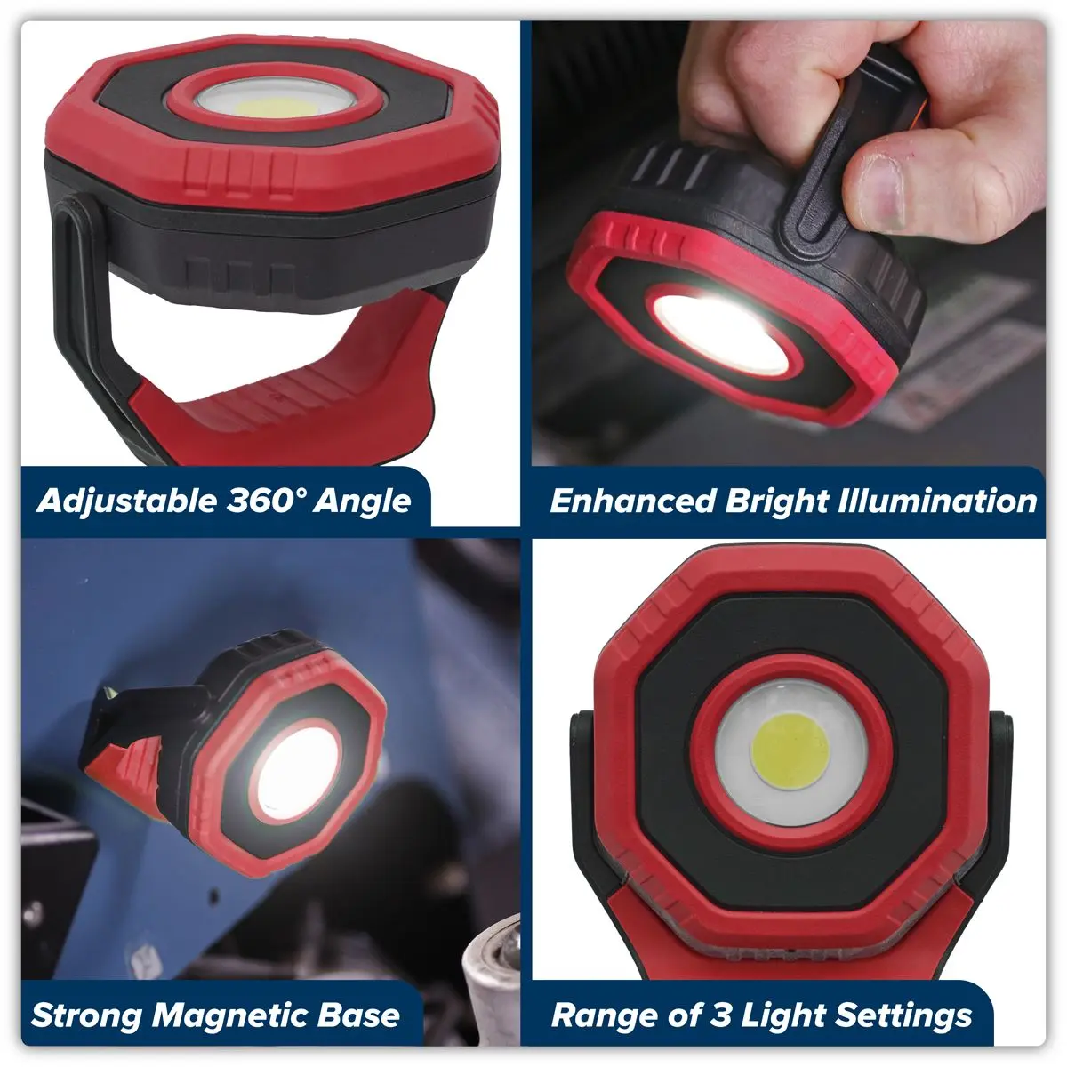 Sealey Rechargeable Pocket Floodlight with Magnet 360° 7W COB LED - Red - Image 10