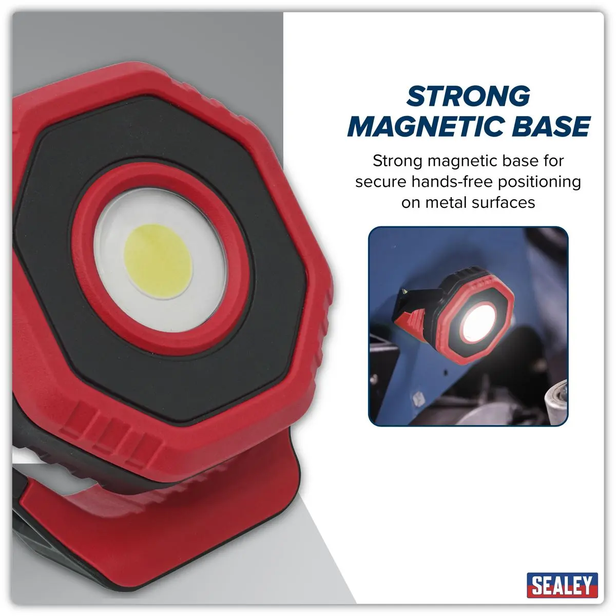 Sealey Rechargeable Pocket Floodlight with Magnet 360° 7W COB LED - Red - Image 9