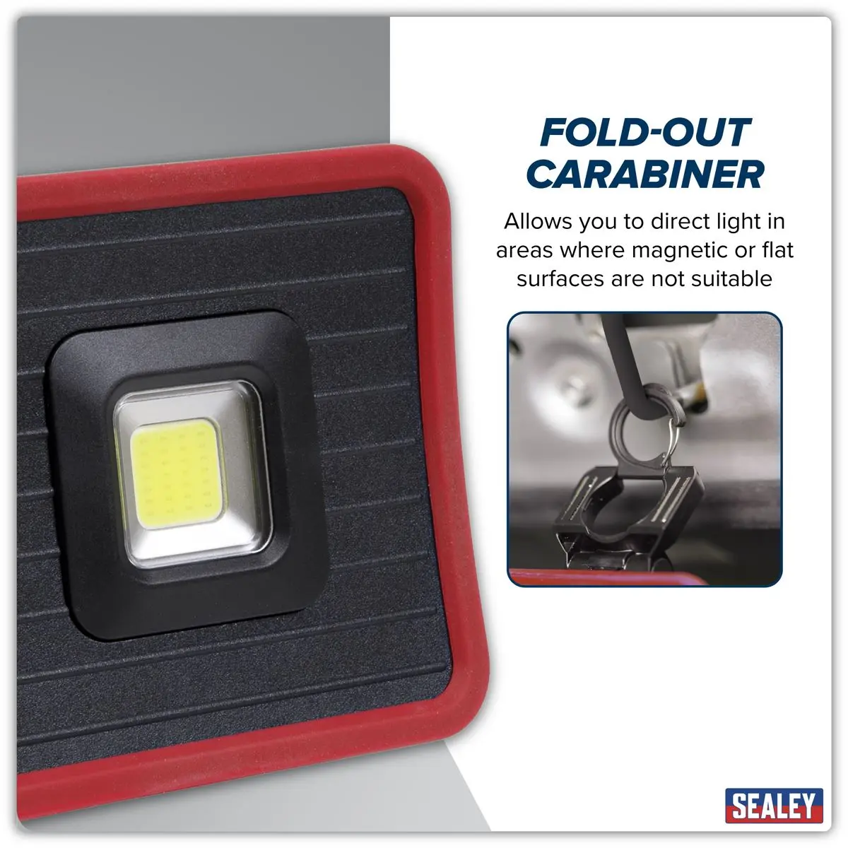 Sealey Rechargeable Pocket Floodlight with Power Bank 10W COB LED - Image 3