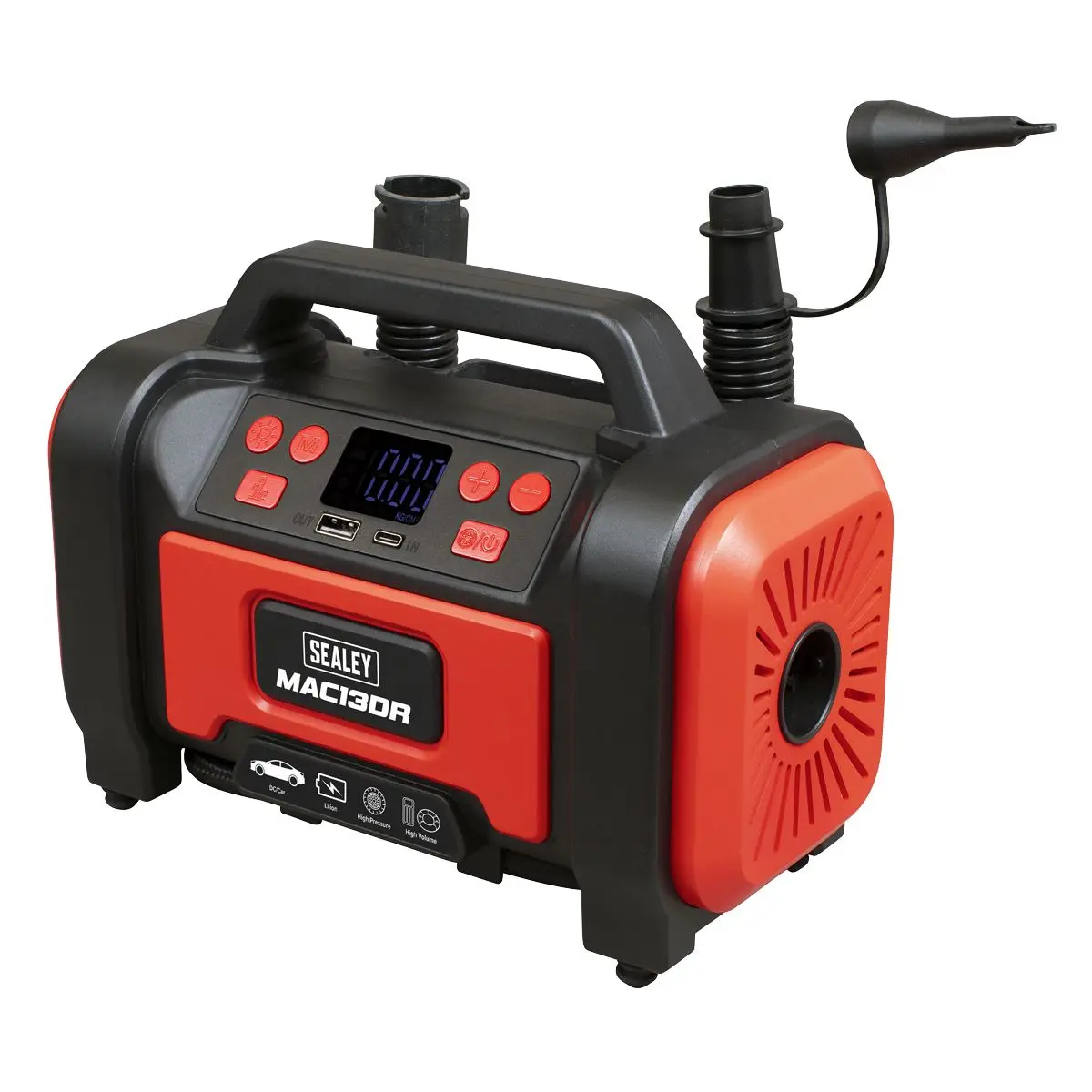 Sealey Rechargeable Tyre Inflator & High Volume Air Pump 12V - Image 2