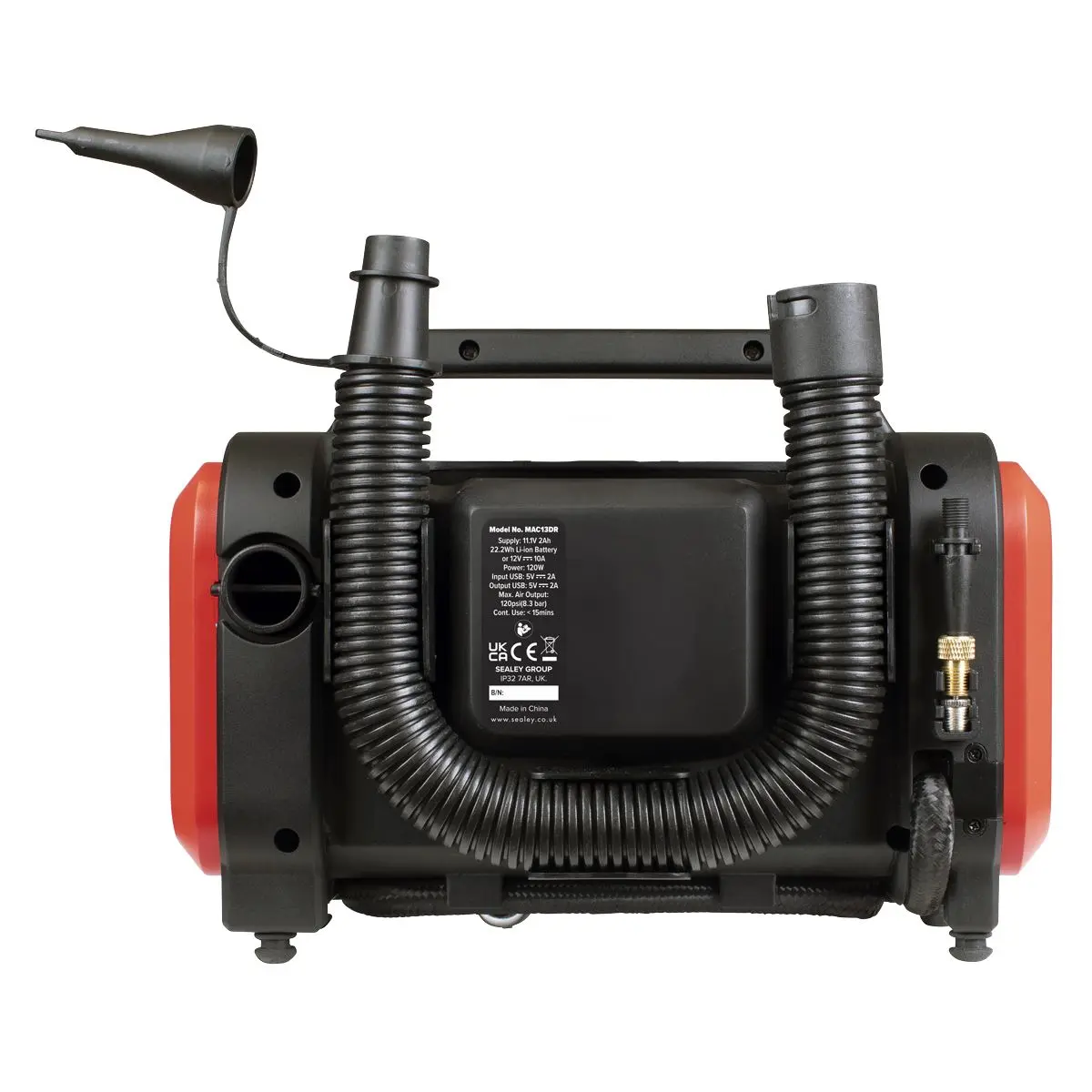 Sealey Rechargeable Tyre Inflator & High Volume Air Pump 12V - Image 4