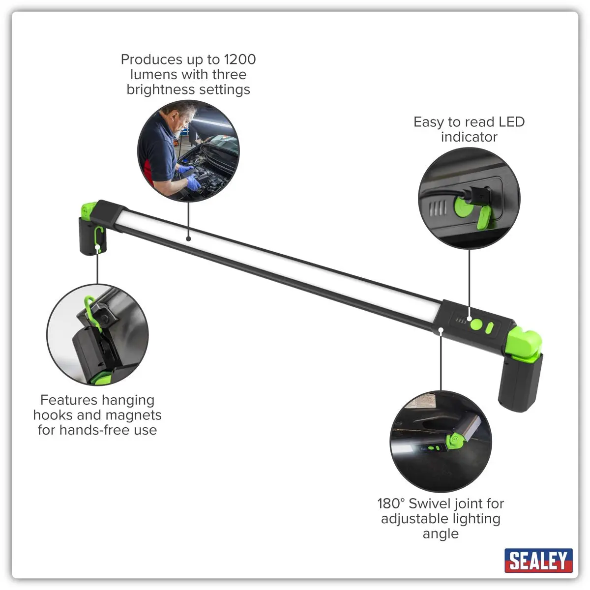 Sealey Under-Bonnet Rechargeable Light 13W SMD LED - Image 10