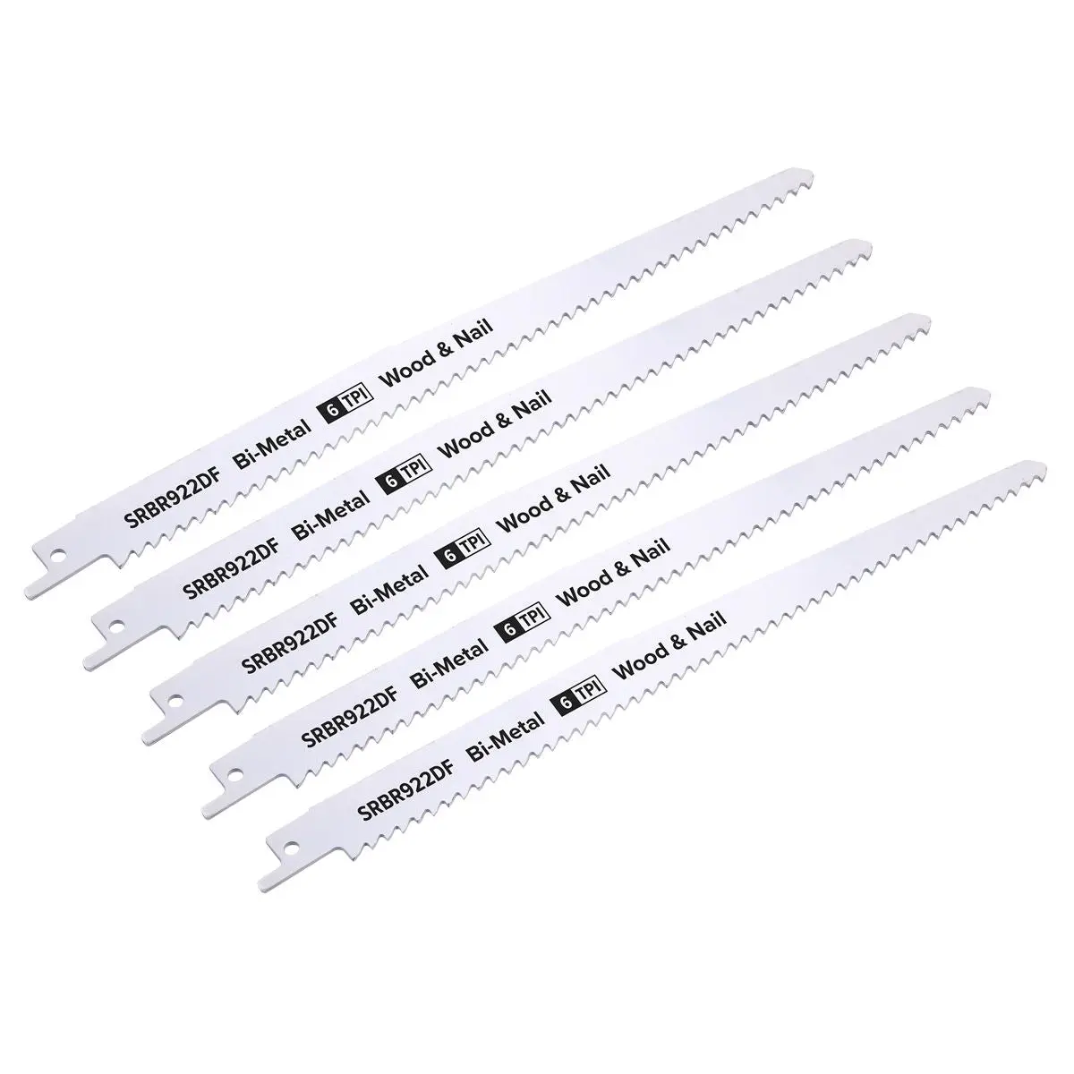 Sealey Reciprocating Saw Blade Wood & Nail 230mm 6tpi - Pack of 5 - Image 3