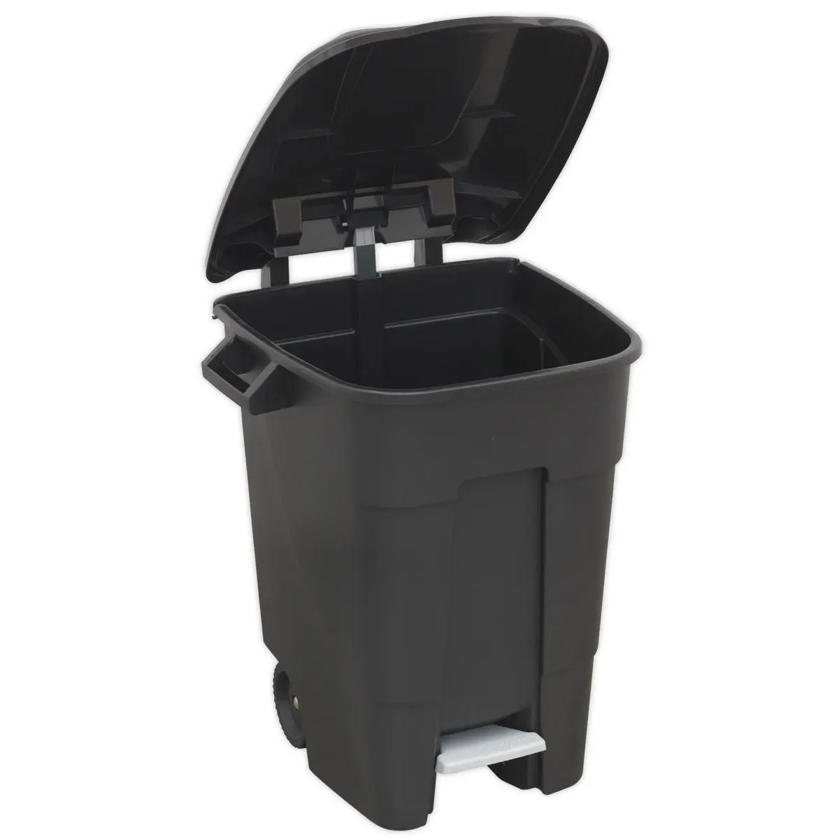 Sealey Refuse/Wheelie Bin with Foot Pedal 100L - Black - Image 3