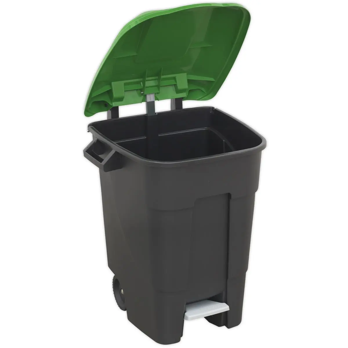 Sealey Refuse/Wheelie Bin with Foot Pedal 100L - Green - Image 2