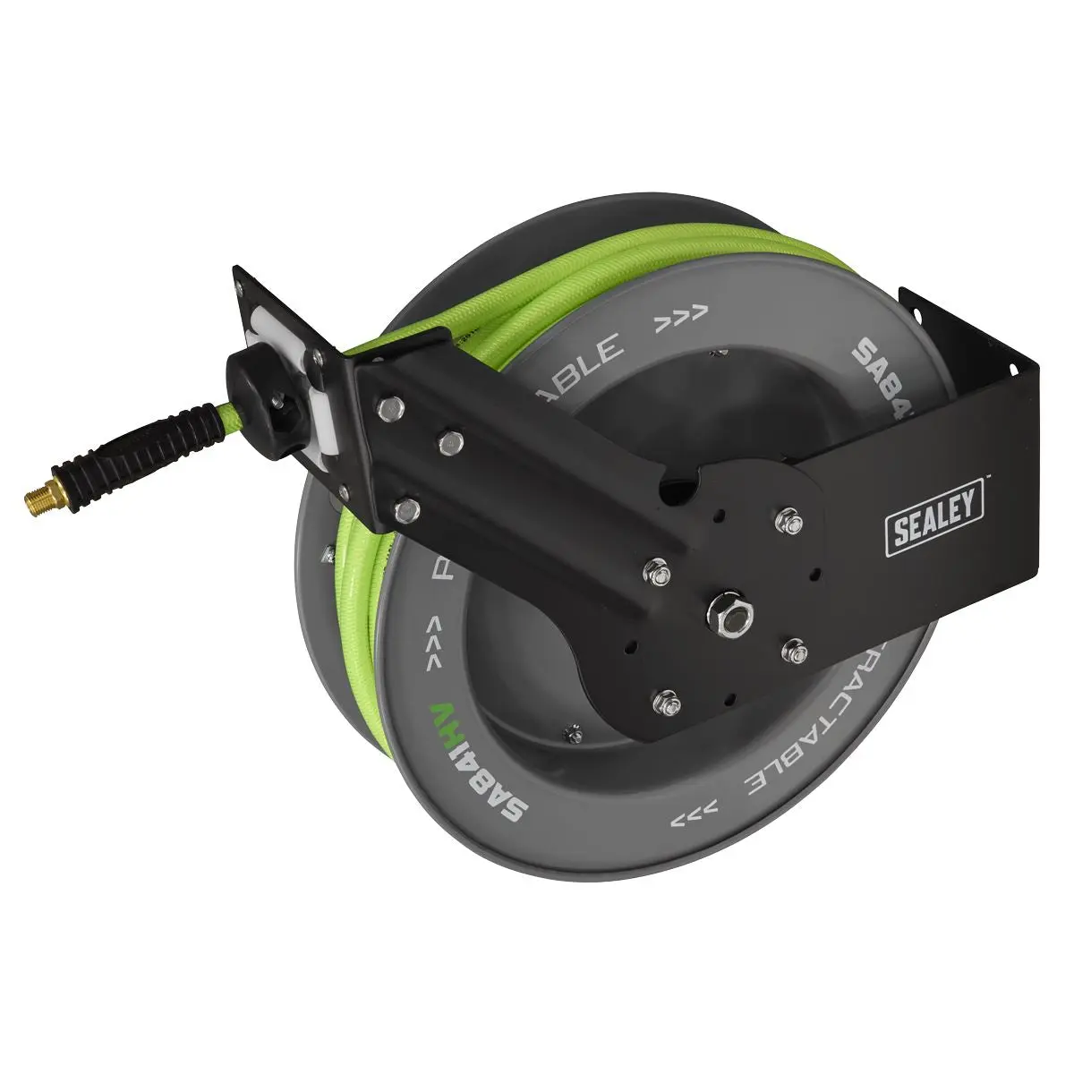 Sealey 15m Retractable High-Visibility TPR Air Hose with Steel Reel 10mm ID - Image 2