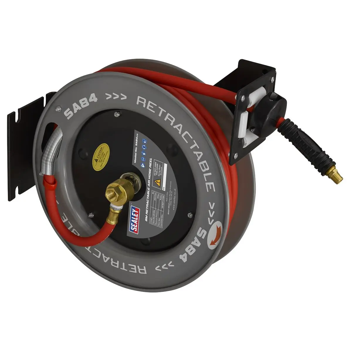 Sealey 8m Retractable Rubber Air Hose with Steel Reel 10mm ID
