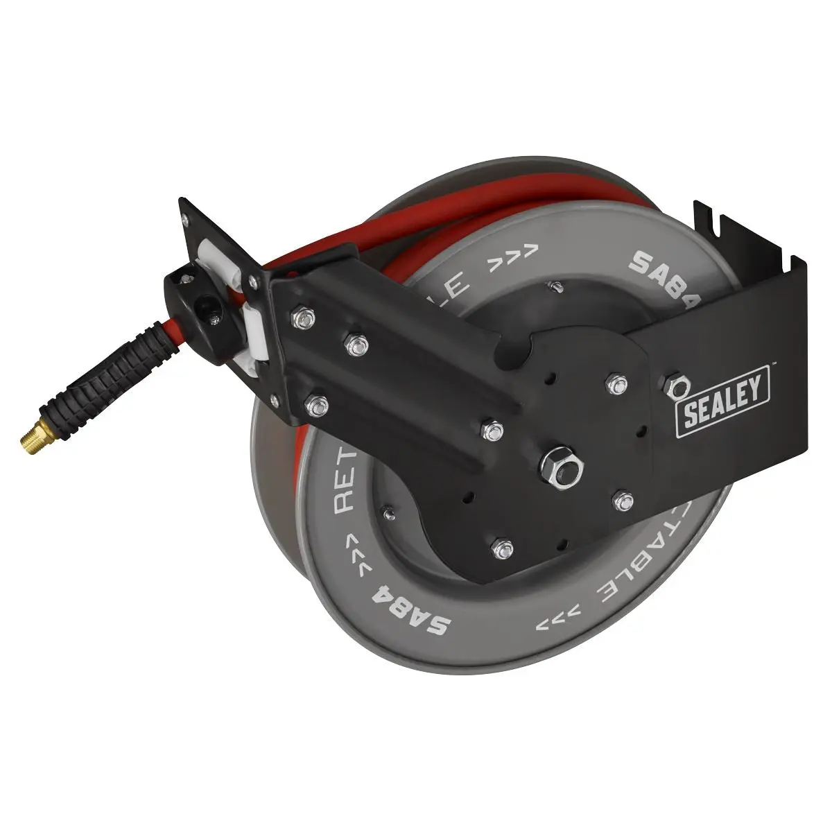 Sealey 8m Retractable Rubber Air Hose with Steel Reel 10mm ID - Image 2