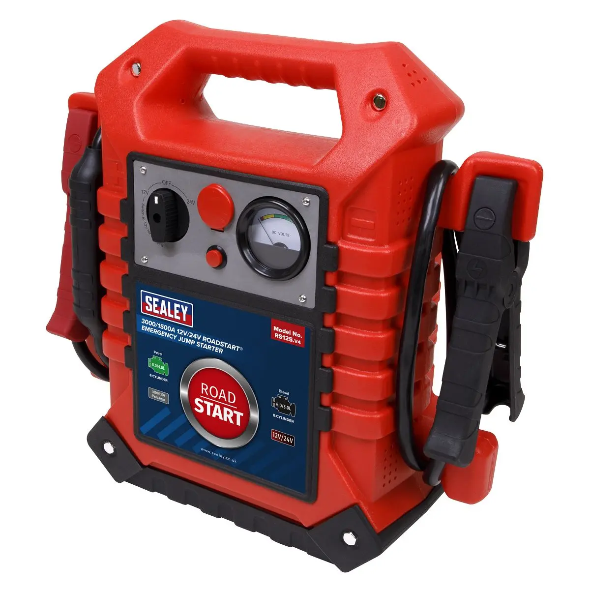 Sealey RoadStartĀ® Emergency Jump Starter 12/24V 3000/1500 Peak Amps - Image 4